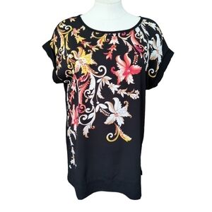 Chico's Women's Floral Dolman Sleeve Top Size 1 (US Size M)